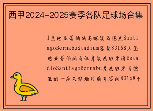 西甲2024-2025赛季各队足球场合集